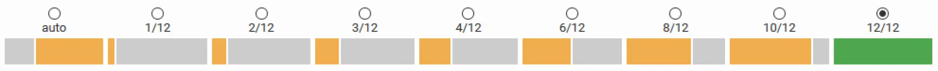 Choice of the width of the component.